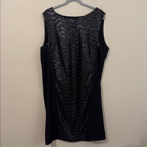 CARMAKOMA black sequin detail sleeveless bodycon dress, size 10/12